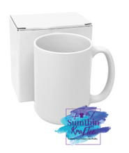Load image into Gallery viewer, 15oz White Ceramic Sublimation Mug