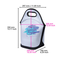 Load image into Gallery viewer, Large Neoprene Lunch Tote for Sublimation with Black Sides and Bottoms
