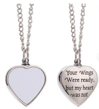 Load image into Gallery viewer, Sublimation Memorial Urn Necklace (Your Wings Were Ready)