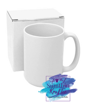 Load image into Gallery viewer, 15oz White Ceramic Sublimation Mug
