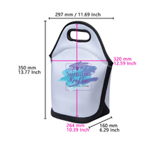 Load image into Gallery viewer, Large Neoprene Lunch Tote for Sublimation with Black Sides and Bottoms
