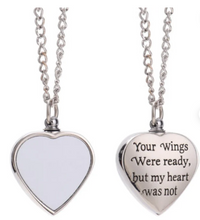 Load image into Gallery viewer, Sublimation Memorial Urn Necklace (Your Wings Were Ready)
